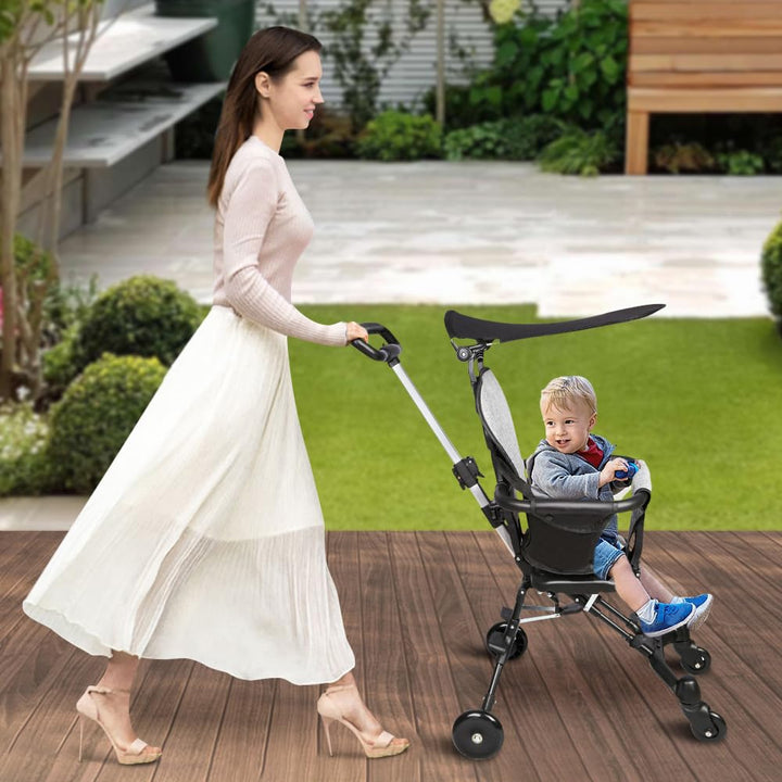 Faltbarer Kinderwagen für Babys, tragbarer Kinderwagen, leicht, für Kleinkinder, mit Gürtel und Fuss