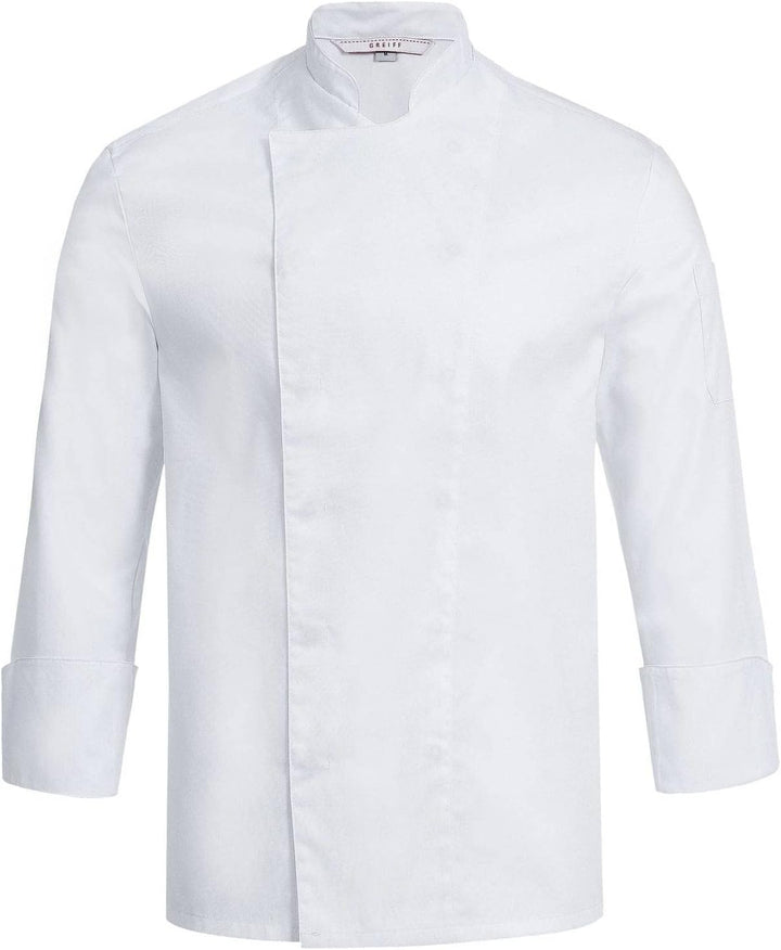 GREIFF Gastro Moda Herren Cuisine Basic Kochjacke Regular Fit Modell 5580 XXS Weiss, XXS Weiss