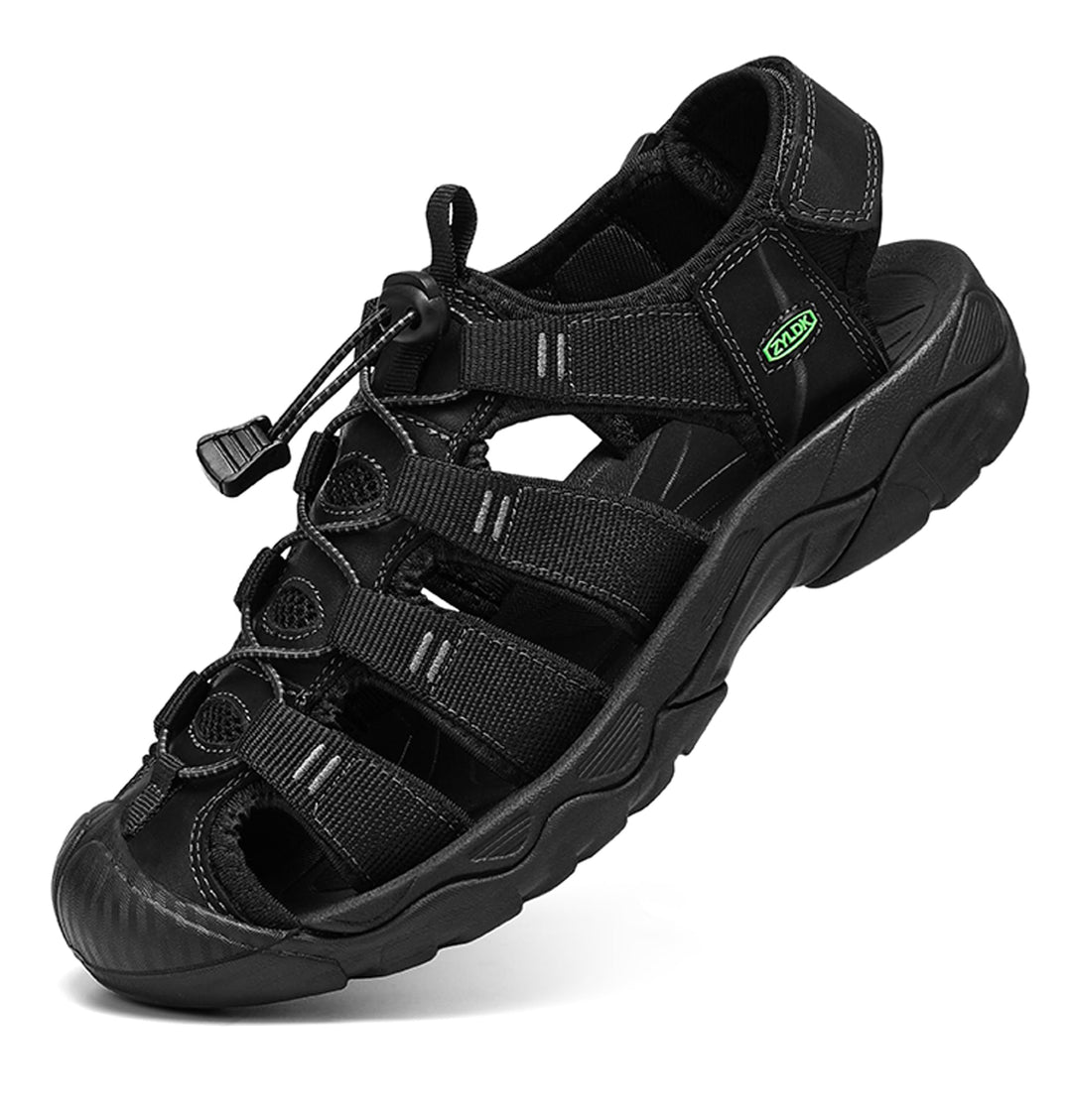 Herren Sandalen Leder Strand Trekkingsandalen Outdoorschuhe Sommer Wanderschuhe Männer Sport-Outdoor