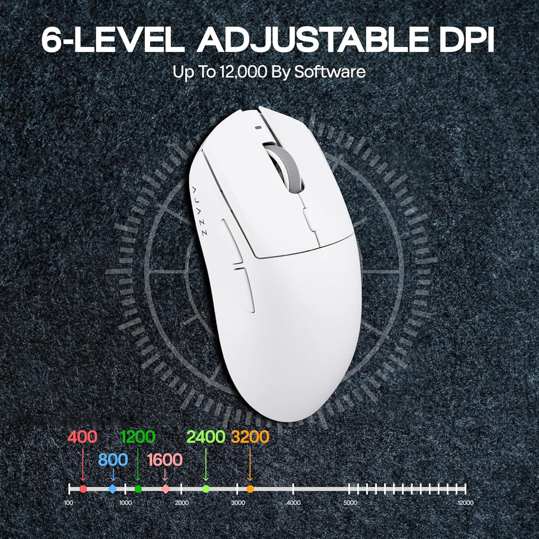MechLands AJ139 V2 MC Gaming-Maus mit Ladestation, einstellbare 12000 DPI, PAW3311-Sensor, 3 Modi, k