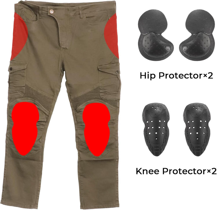 Alpha Rider Motorradhose Herren Jeans Textil Motorrad Hose mit Protektoren Armee Grün 3XL 3XL Grün,