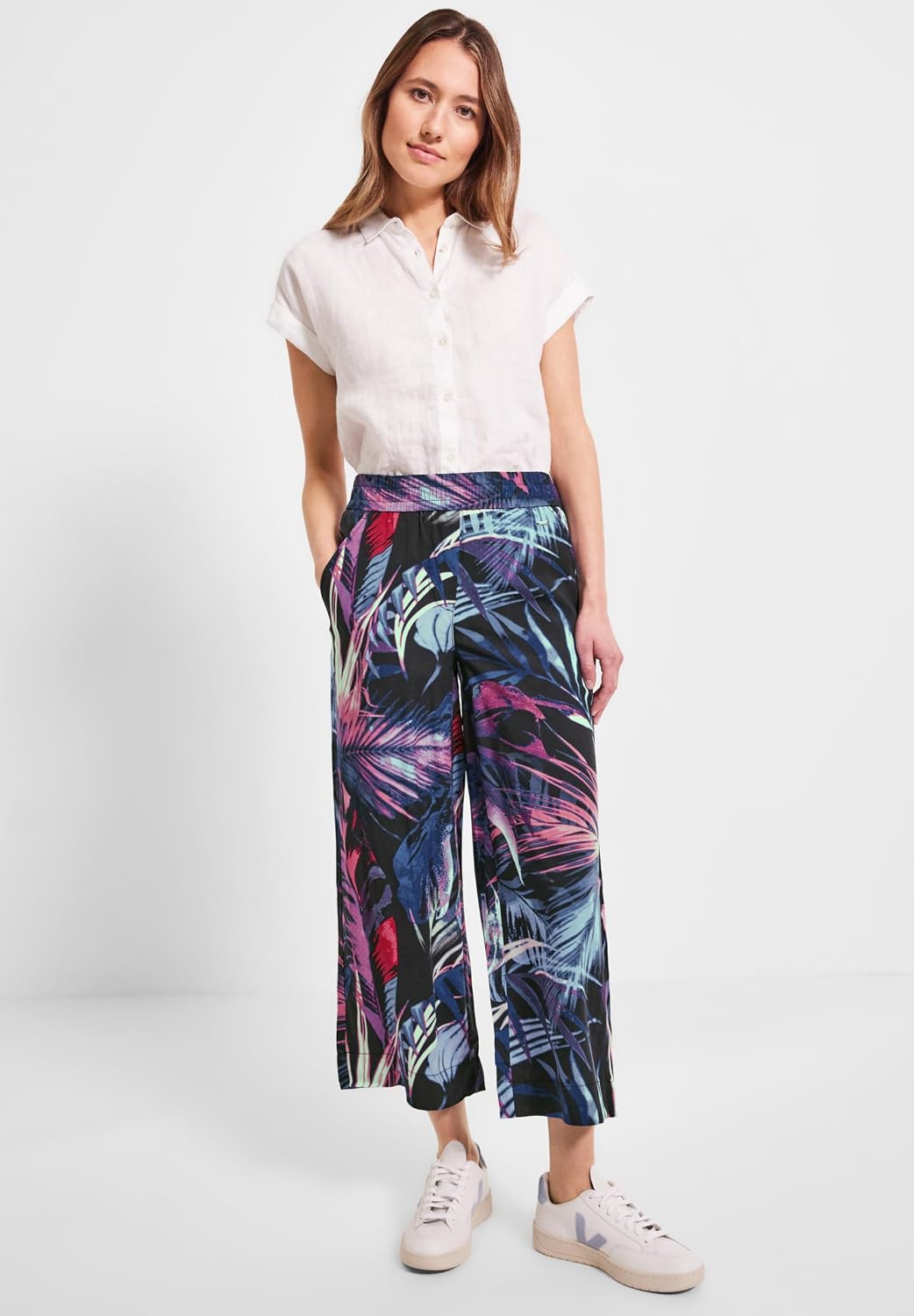 Cecil Damen Casual Fit Hose mit Print S / 24L Carbon Grey, S / 24L Carbon Grey