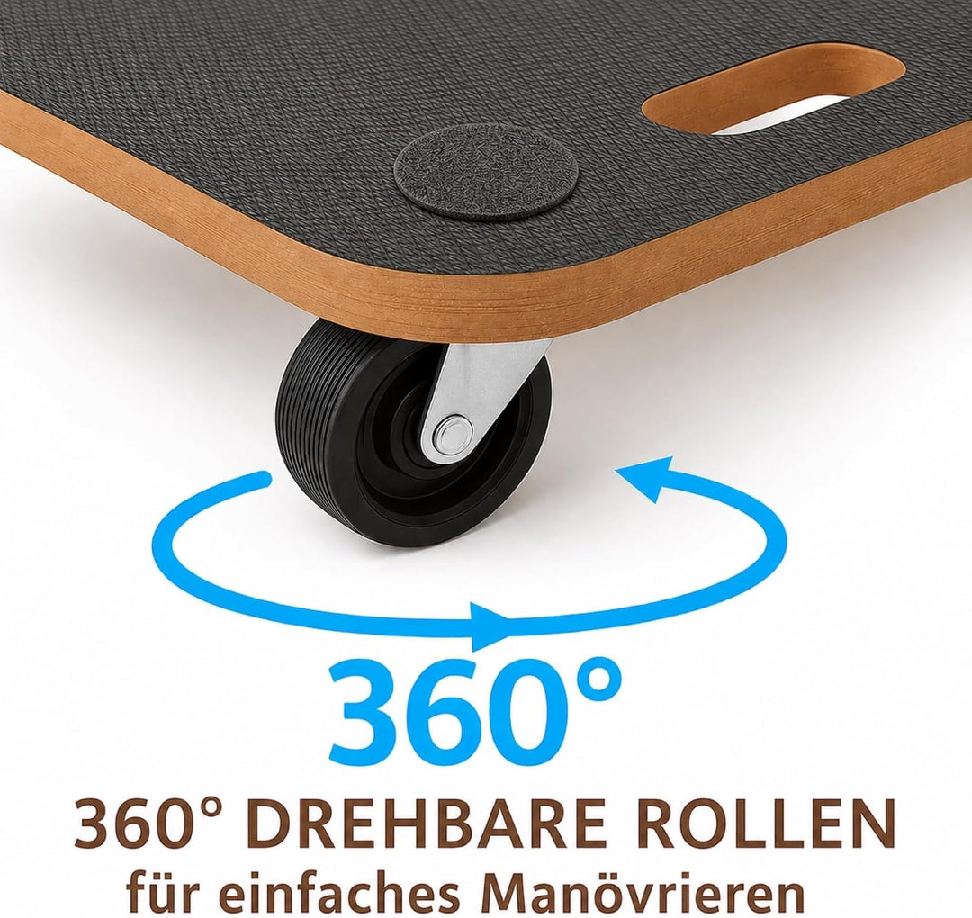 Transportroller 29x58 cm Möbelroller | Tragkraft 250 kg Rollbrett | Robuste Transporthilfe mit leich