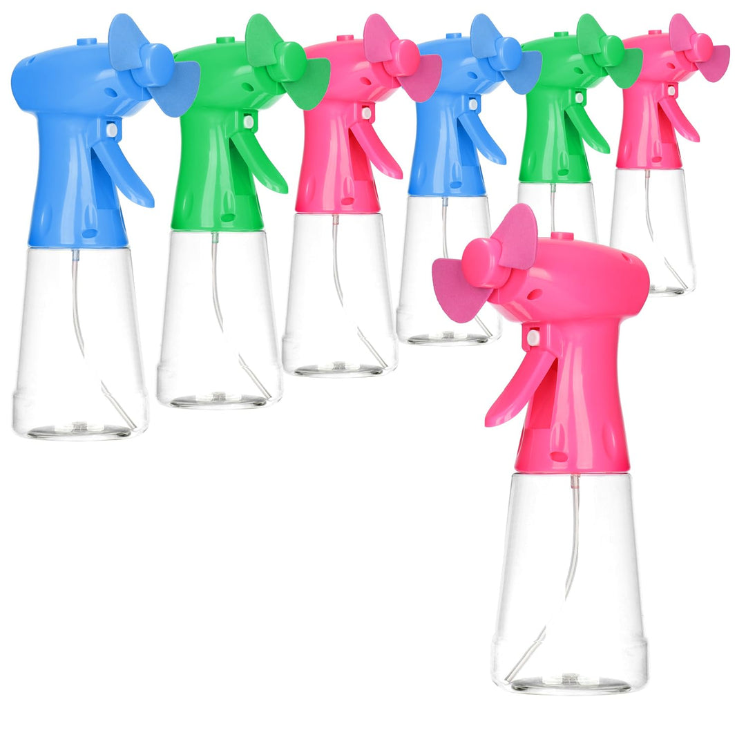 com-four® 6x Ventilator-Sprühflasche - sicherer Sprühventilator - Wassersprüher zur Abkühlung im Som
