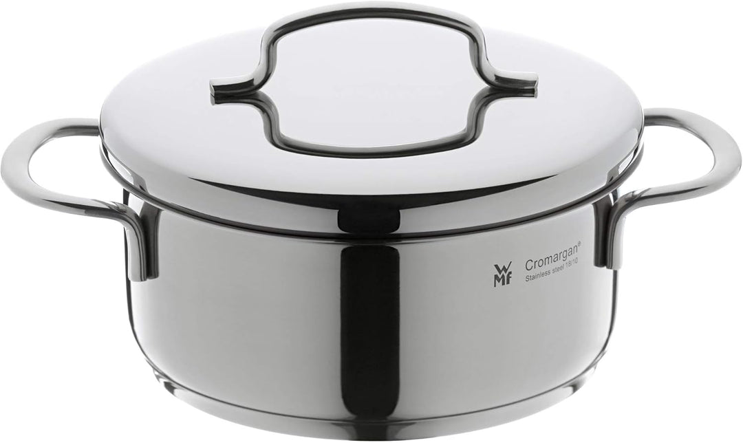 WMF Mini Kochtopf klein 12cm, Metalldeckel, Bratentopf Induktion 0,7l, Cromargan Edelstahl poliert,