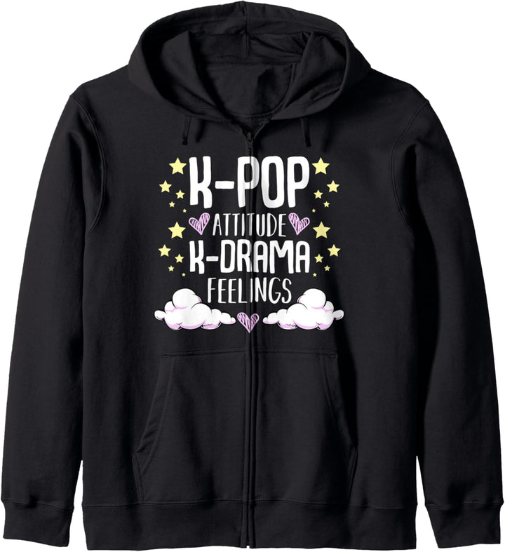 K-Pop Attitude K-Drama Feelings Koreanische Musik Pop Kultur Kapuzenjacke