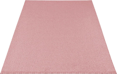 HomebyHome Teppich Wohnzimmer 60x100 cm Läufer Flur Rosa Einfarbig Design - Schlafzimmer Teppich Kur