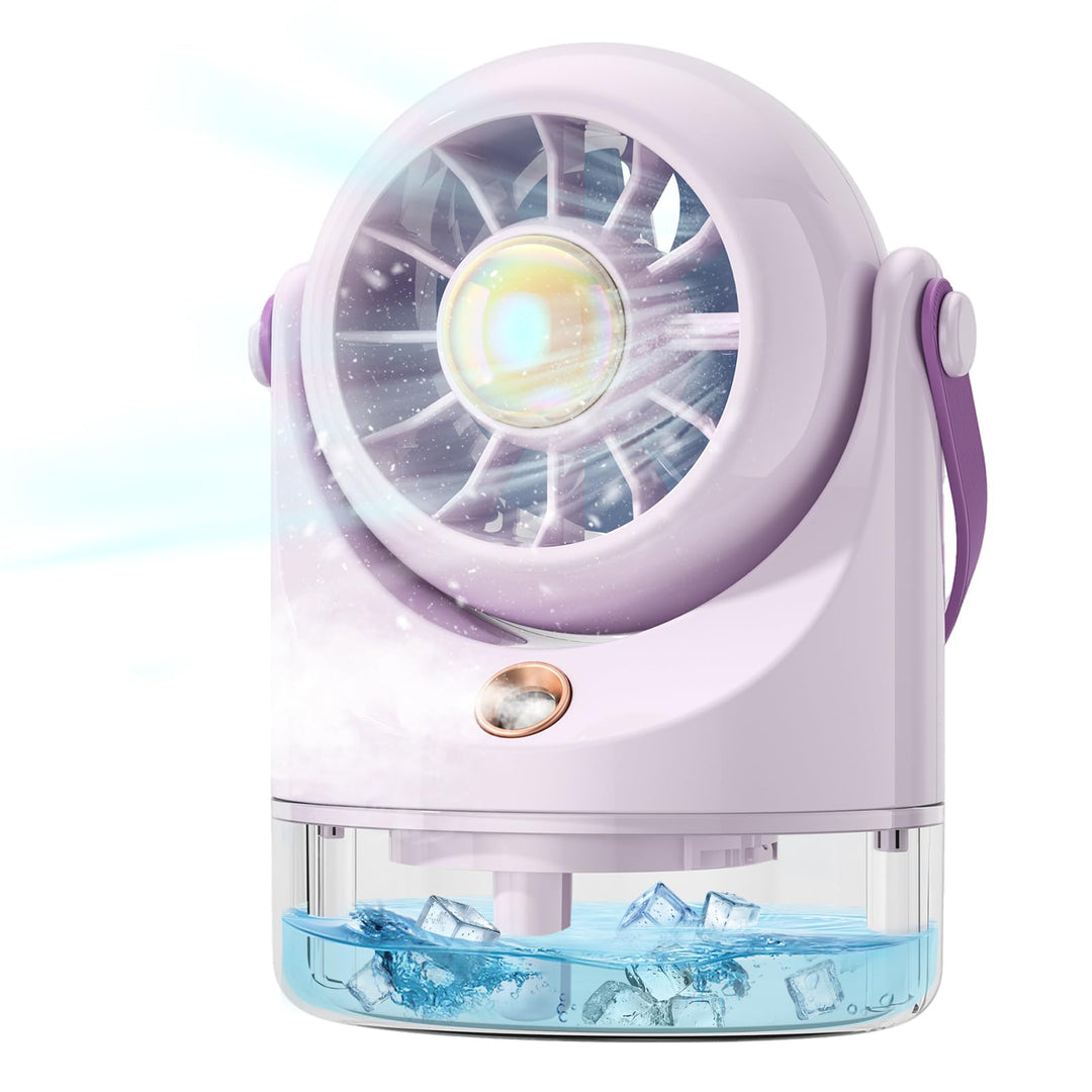 Tischventilator Sehr Leise, Mini Ventilator Usb, Mini Klimaanlage Mobil mit Akku, Klein Ventilatoren