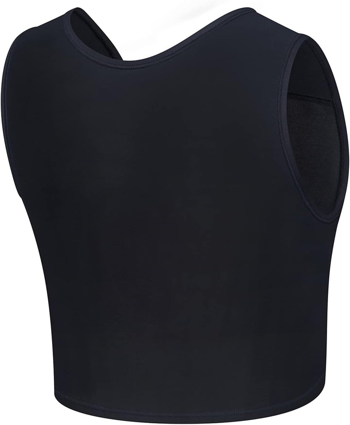 Brust Binder Transgender FTM Cosplay Atmungsaktive Halb Trans Binder Tank Top Schwarz 4XL, Schwarz 4