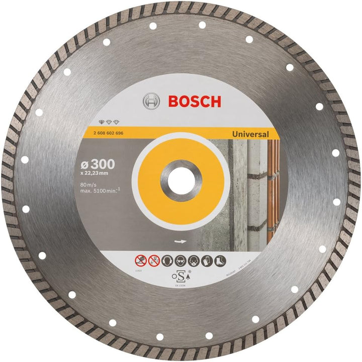 Bosch Professional Diamanttrennscheibe Standard for Universal Turbo (Stein, 300 x 22,23 x 3 x 10 mm,