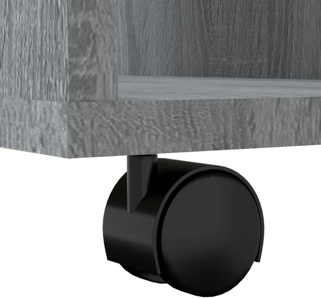 Rollschrank Grau Sonoma, 60x53x72 cm Holzwerkstoff, mobiler Büroschrank mit 4 Rollen, abschliessbar,