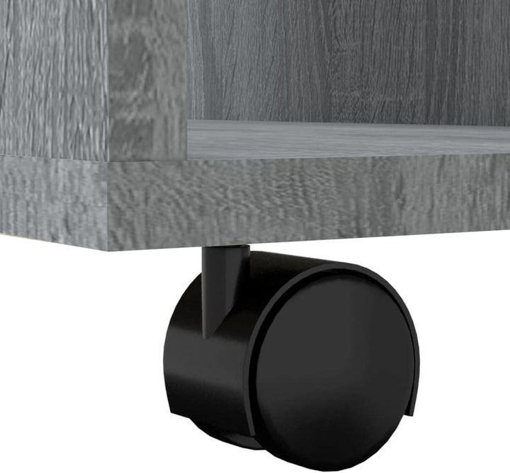 Rollschrank Grau Sonoma, 60x53x72 cm Holzwerkstoff, mobiler Büroschrank mit 4 Rollen, abschliessbar,