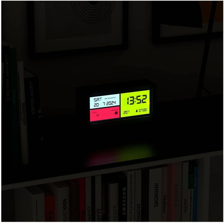 NEWGATE® Spectronoma Moderner LCD-Wecker, Schwarz, Schwarz