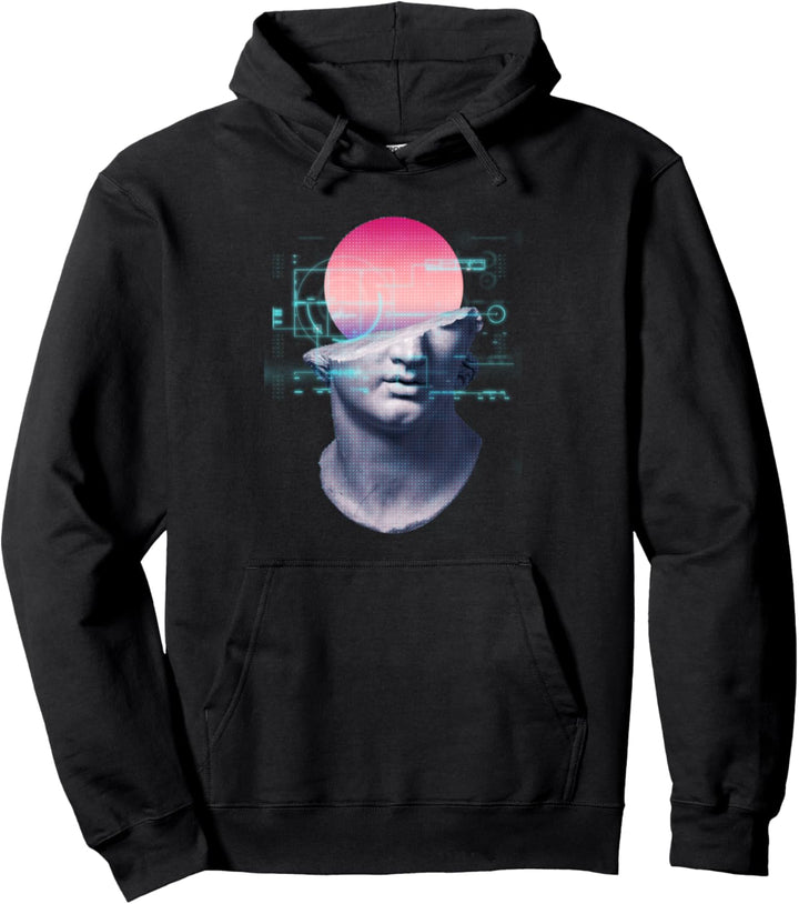 Retro Sculpture Greek - Sad Aesthetic Edgy Streetwear Pullover Hoodie