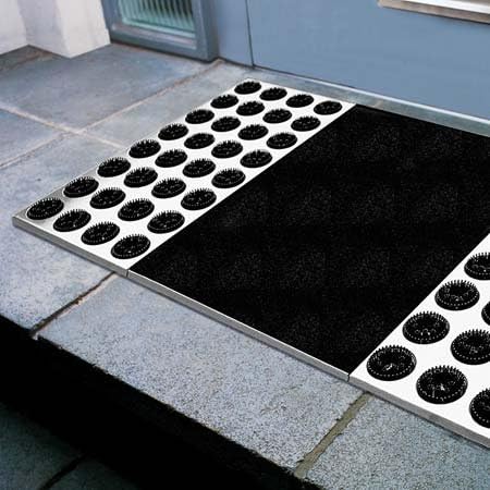Radius Fussmatte Edelstahl Feet Back gross 78 x 58 cm - 513 a Silber, Silber