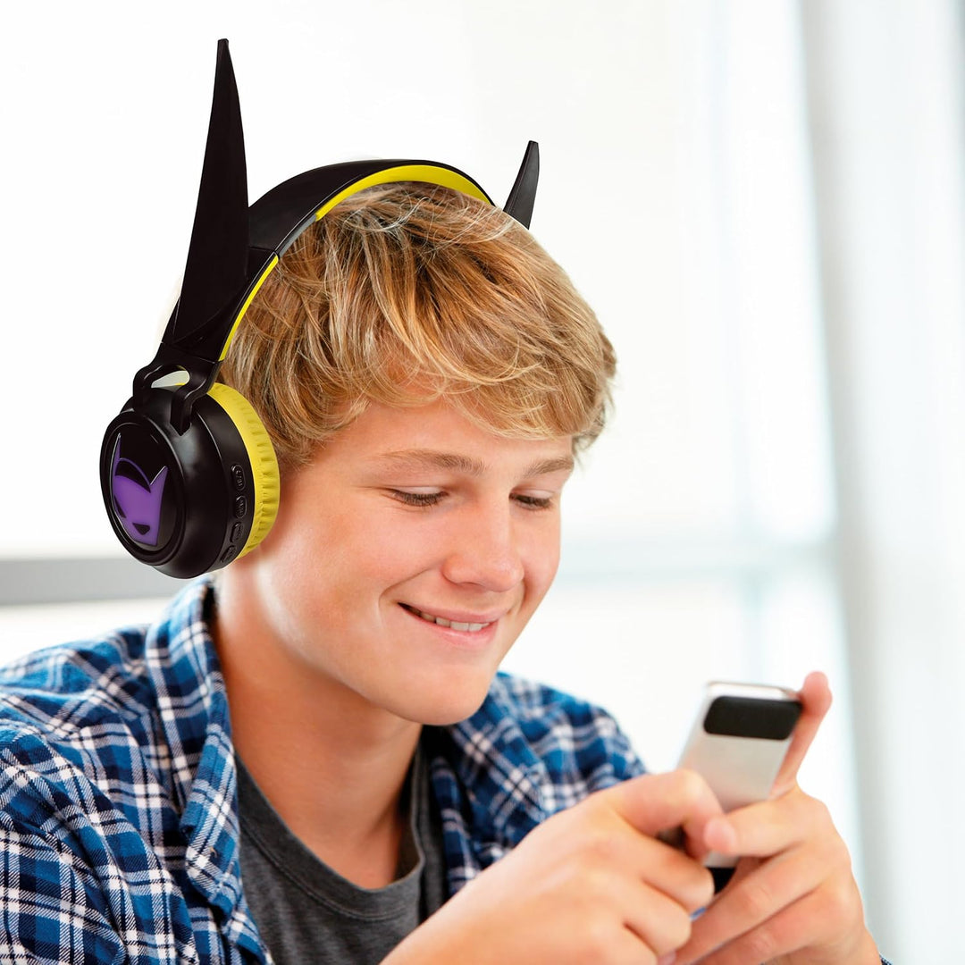 Lexibook, Batman, Faltbarer leuchtender Bluetooth®- und Kabelkopfhörer mit 3D-Design aus dem Batman-