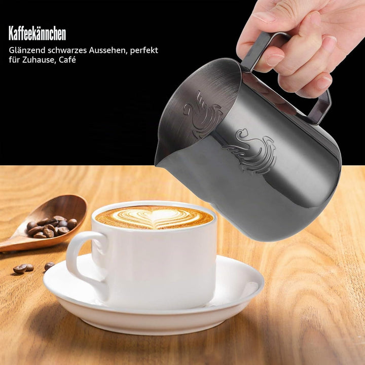 400ml Milchschaumkrug, Edelstahl Barista Milchkännchen Milchbecher Krugbecher Becher für Barista Ste