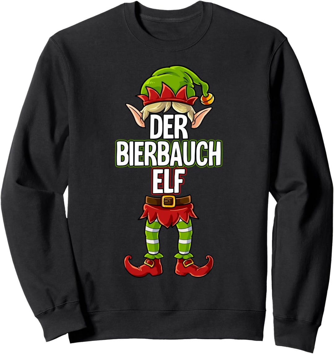 Bierbauch Elf Partnerlook Weihnachten Sweatshirt