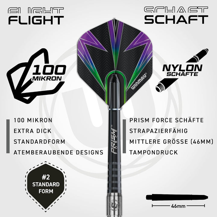Winmau Foxfire Profi Wolfram Steeltip Dartpfeile Set mit Flights und Schäfte 23 g, 23 g