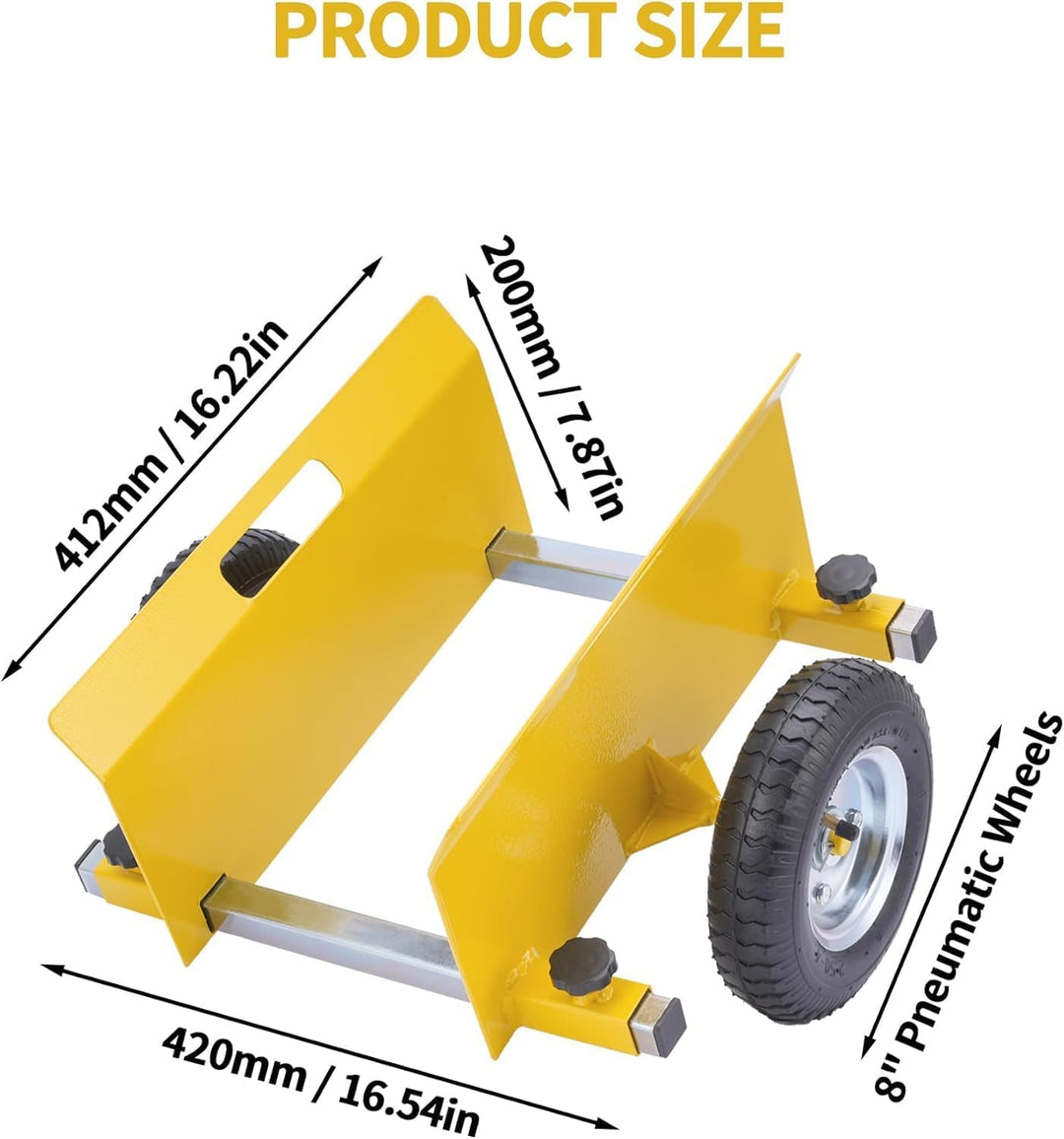 Plattenroller 300 kg Tragfähigkeit, Plattenwagen Klemmbacken 0-230 mm, Plattenklemmwagen mit 8 Zoll