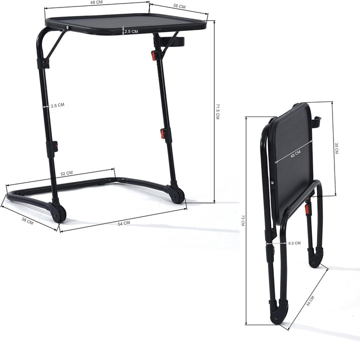 MEUBLE COSY Laptoptisch Frühstückstablett Höhenverstellbar Ohne Montage Betttisch Laptopständer Falt