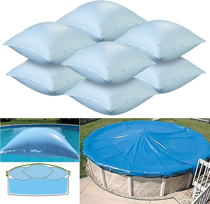 infactory Poolkissen Winter: 8er-Set aufblasbare Luftkissen mit Ösen für Pool-Abdeckplanen (Poolkiss