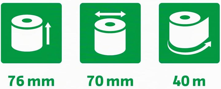 Exacompta 7670120V 50er Pack Kassenrollen, 1-lagig Offset(holzfrei) standard, Breite: 76mm, Länge 40