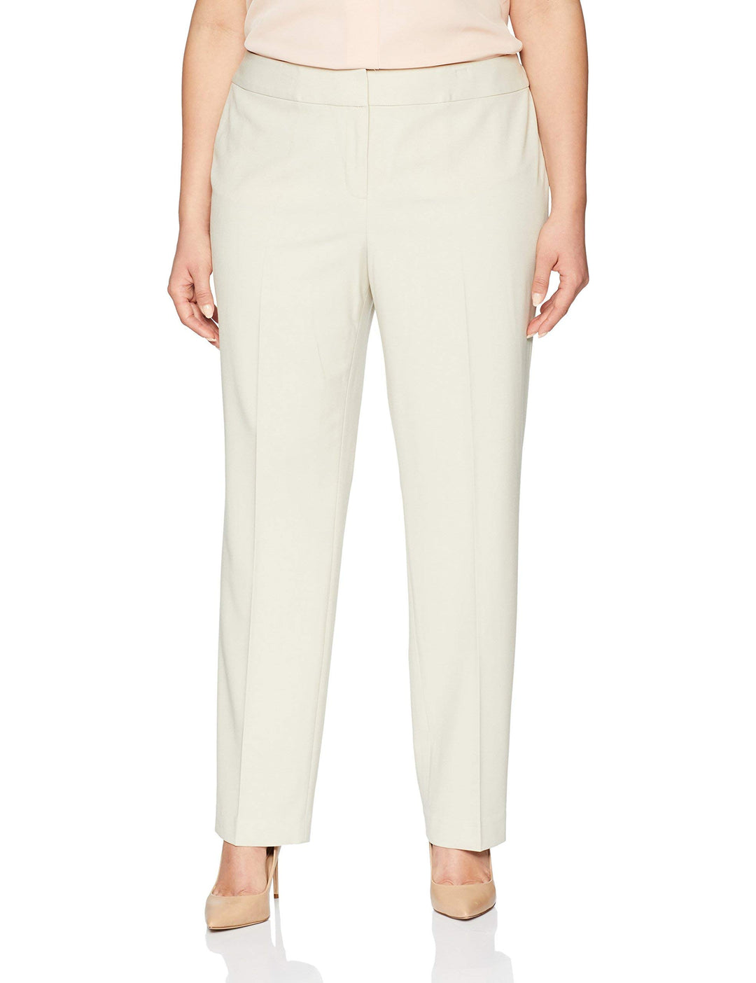 NINE WEST Damen Plus Bi Stretch Crepe Trouser Pant Unterhose 24W Beige, 24W Beige
