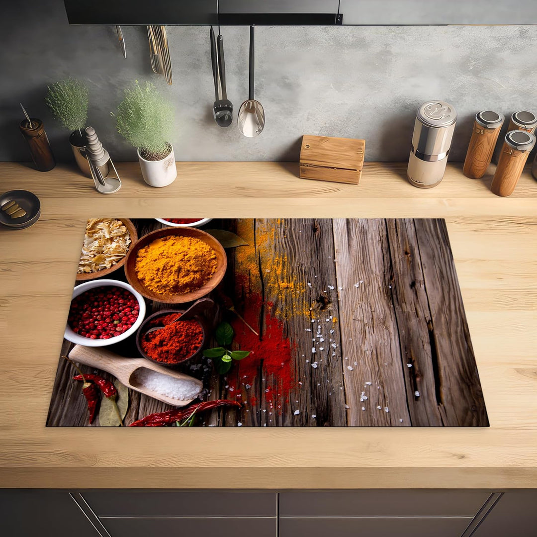 KitchenYeah© Herdabdeckplatte Einteilig Induktionsmatte Küche Abdeckung | 78x52 cm - Ceranfeld Herd