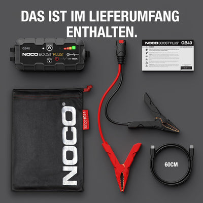 NOCO Boost Plus GB40 1000A 12V UltraSafe Starthilfe Powerbank, Lithium-Starthilfebox, Kfz-Batterie-B