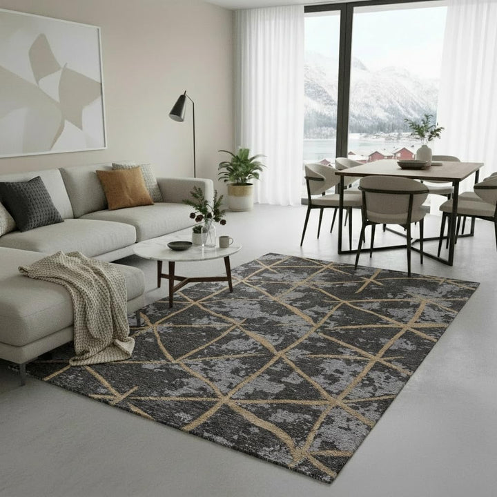 Jimri Kurzflor Wendeteppich - Flach gewebter Teppich für Schlafzimmer & Wohnzimmer, Eingang, Flur -