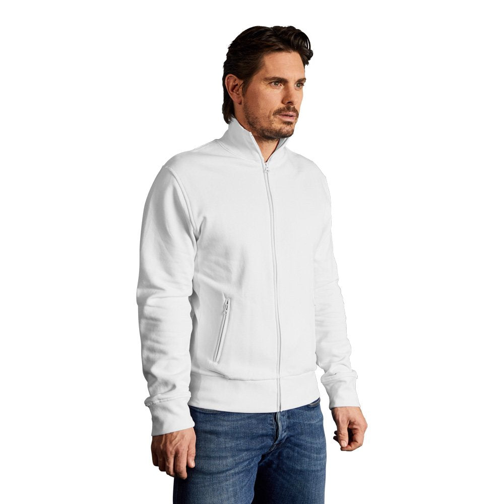 Stehkragen Zip Jacke Herren, Weiss, XL Weiss XL, Weiß XL