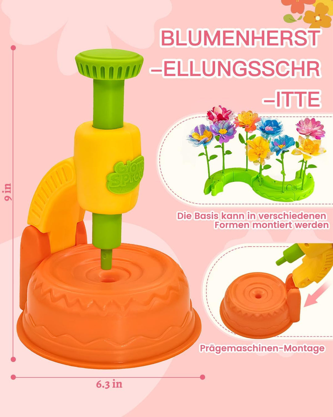 Glowsprout DIY Blumenbastelset für Kinder von 3 bis 12 Jahren - Zubehör schöne Stoffblumensträusse b