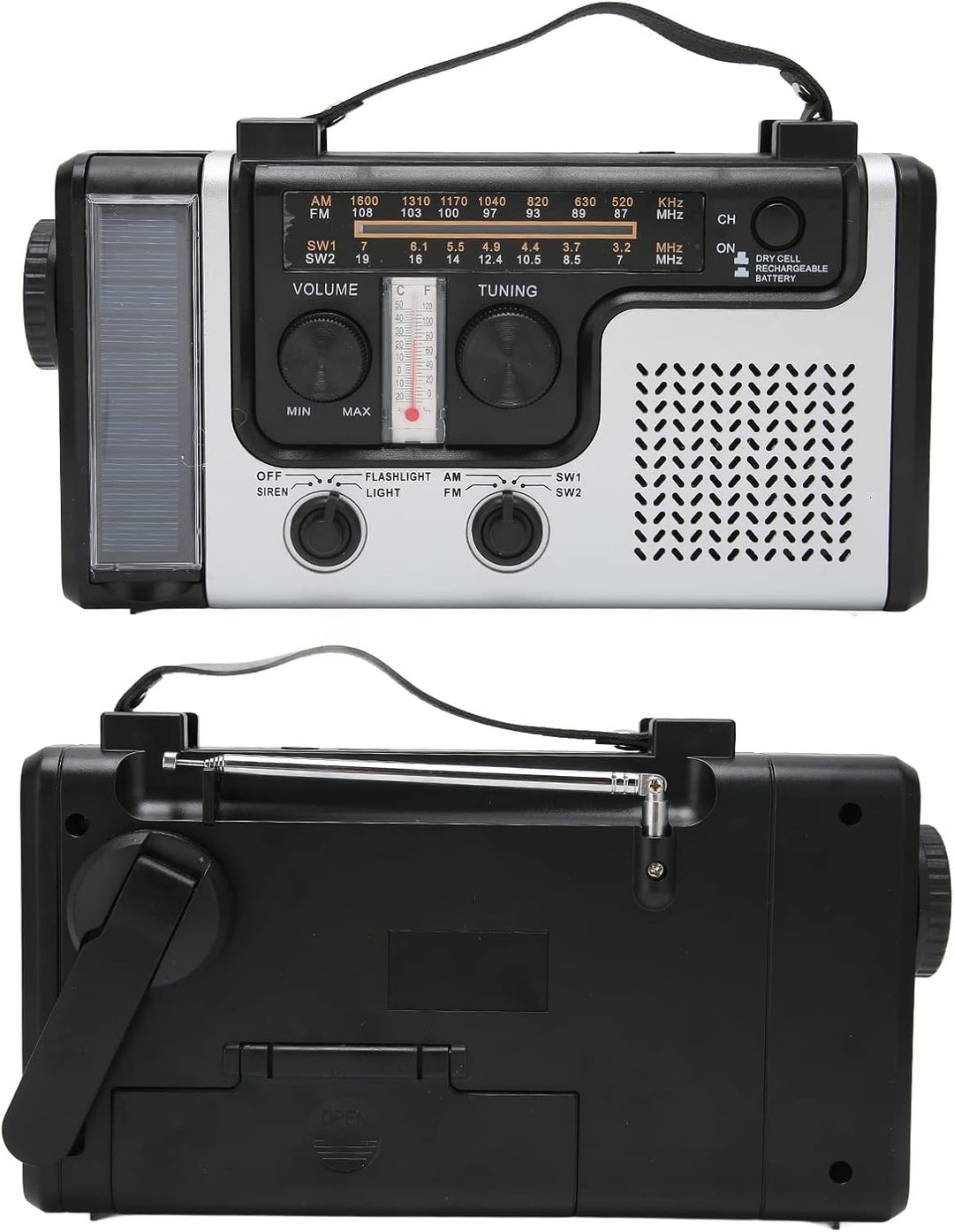 Tragbares LED-Handkurbelradio AM FM SW Solardynamo-Notfallradio für Den Aussenbereich mit Tragbarer