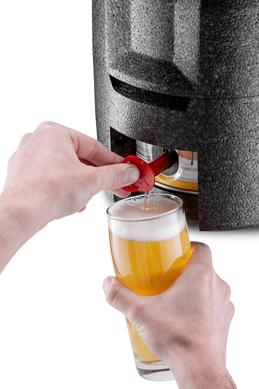 thermohauser EPP-Thermobox Bierfass schwarz, 4-teilig, Isolierverpackung für 5 L Bierfass, 22.0 x 22