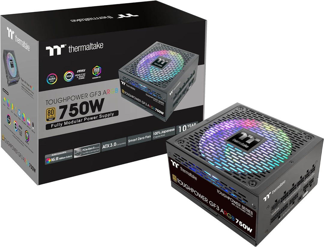 Thermaltake Toughpower GF 3 ARGB 750W | PC-ATX-3.0-Netzteil | PCIe Gen 5.0 | 80-Plus-Gold | voll-mod