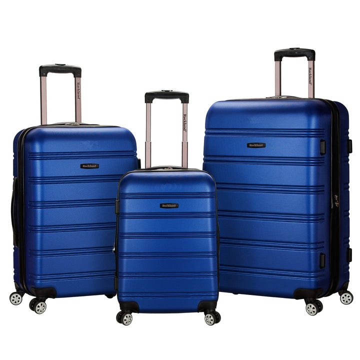 Rockland Melbourne Hardside Erweiterbares Spinner-Rad Gepäck, Blau, 3-Piece Set (20/24/28), Melbourn