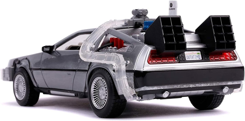 Jada Toys Zurück in die Zukunft 3, DeLorean DMC-12 Modellauto, 1:24, Time Machine, mit Licht- und Ra