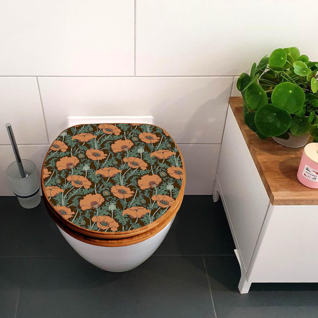 banjado Design WC Sitz Bambus Absenkautomatik 45,8x37,5cm - Toilettendeckel mit Absenkautomatik Holz