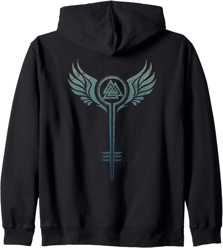 Walküre Schildmaid Symbol Valknut Wikinger Odin Viking Kapuzenjacke