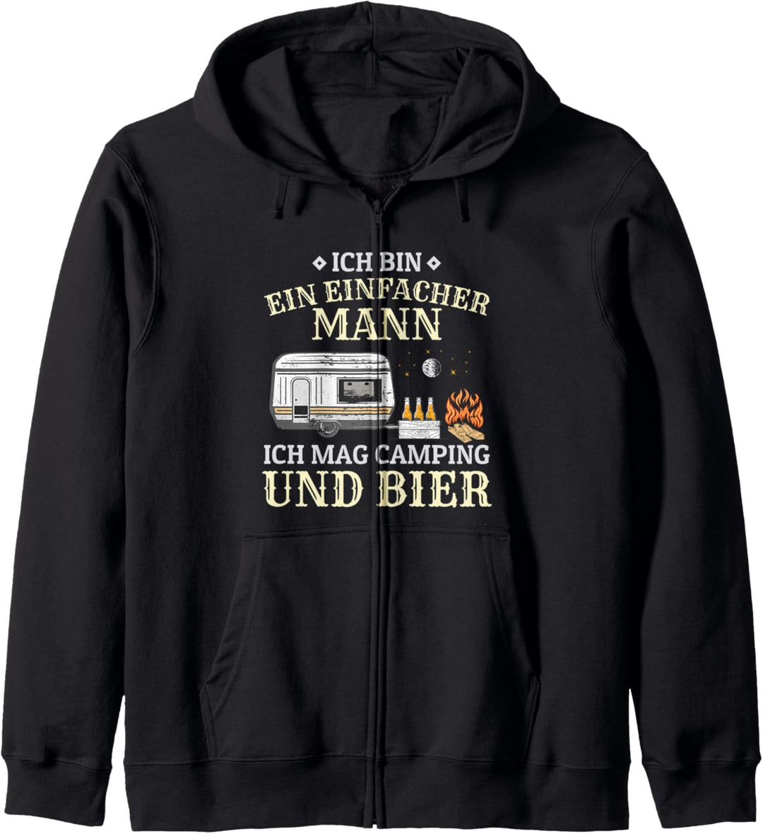 Ich Bin Ein Einfacher Mann Ich Mag Camping Und Bier Camper Kapuzenjacke