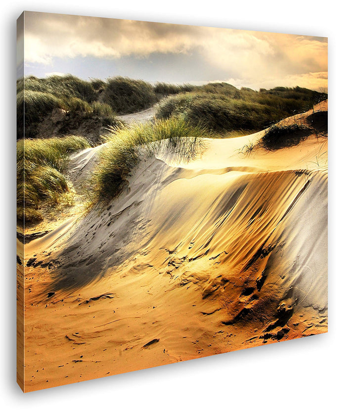 deyoli Sanddünen in Dänemark Format: 70x70 als Leinwandbild, Motiv fertig gerahmt auf Echtholzrahmen