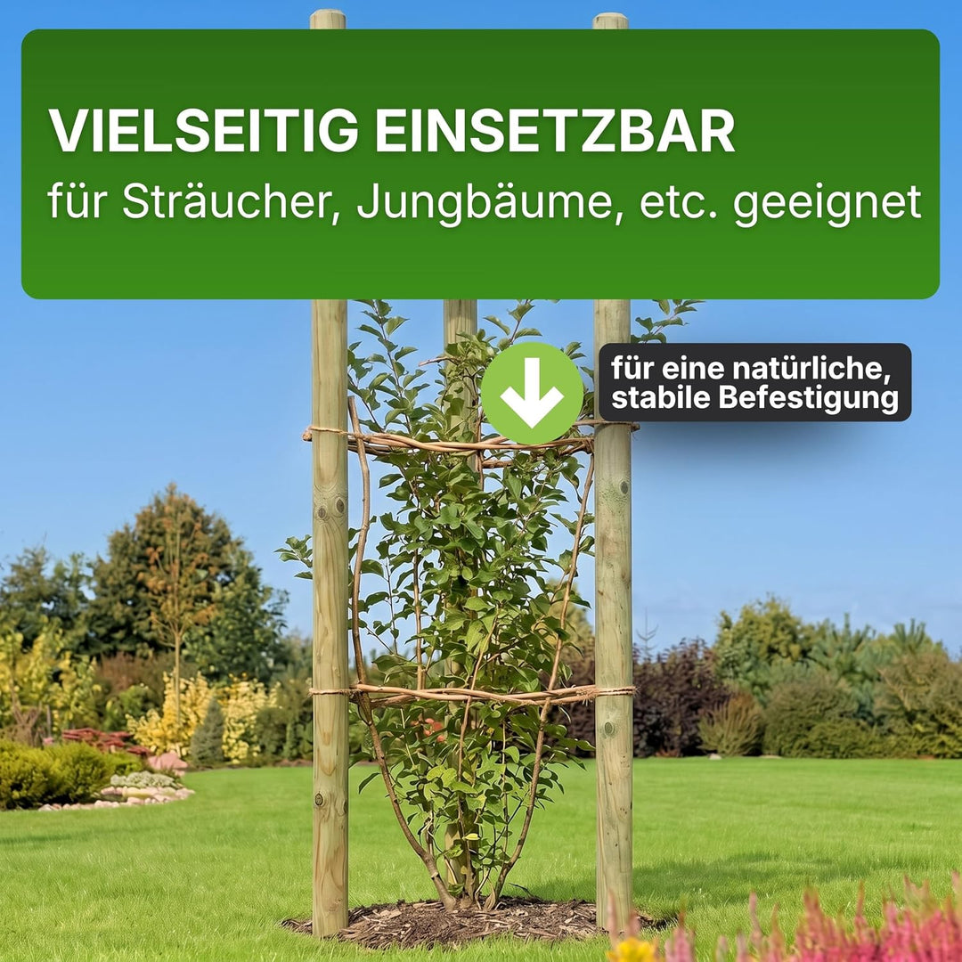Gartenwelt Riegelsberger Pfahl Ø 4,6 cm Länge 150 cm 5 Stück Holzpfahl Kiefer imprägniert Kiefernhol