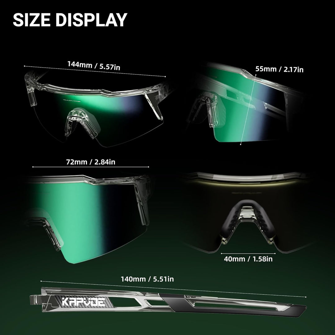 KAPVOE Photochromatische Selbsttönend Fahrradbrille TR90 Rahmen für Herren Damen Jungen Mädchen Klar