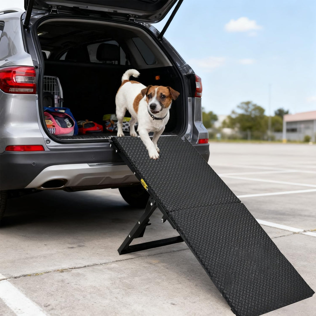 Klappbare Hunderampe aus Metall, Hundetreppe für kleine Hunde & ältere Hunde, Verstellbare Rampe für