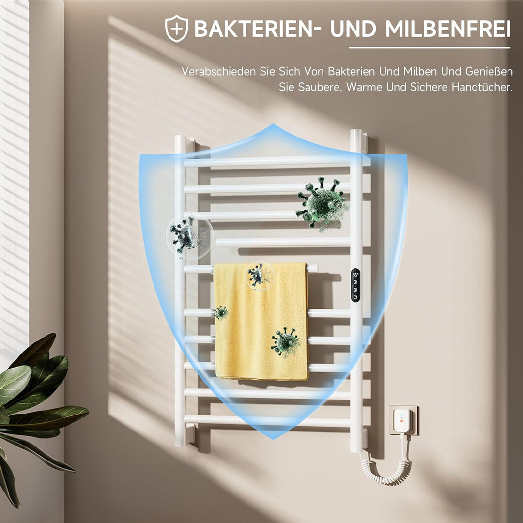 Elektrischer Badheizkörper Handtuchhalter 520 x 850 mm,Elektrischer badheizkörper Weiss,Handtuchheiz