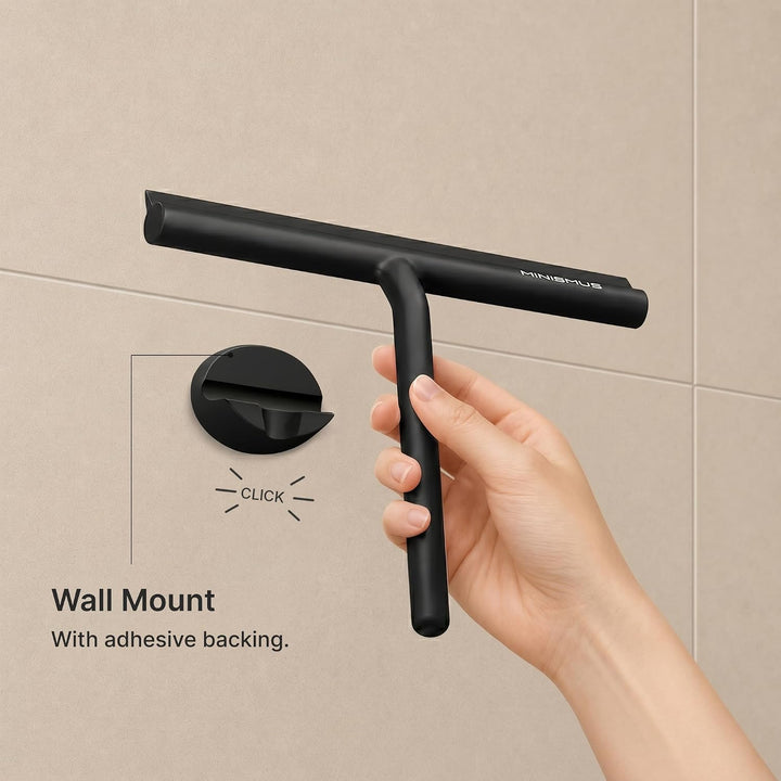 Minismus Duschabzieher - Abzieher für Dusche, Bad, Fliesen, Spiegel, Fenster - inkl. Magnet-Halterun