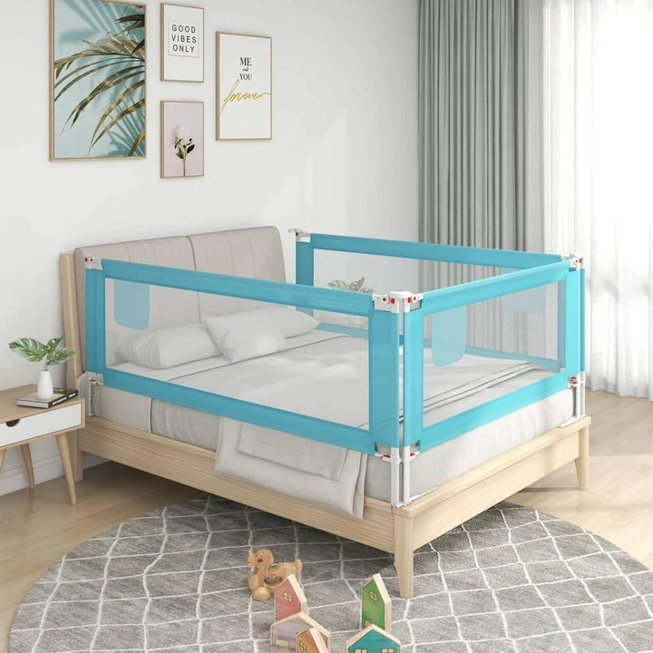 homiuse Kleinkind-Bettschutzgitter 150x25 cm Blau Stoff Rausfallschutz Bettumrandung Babybett Bettgi