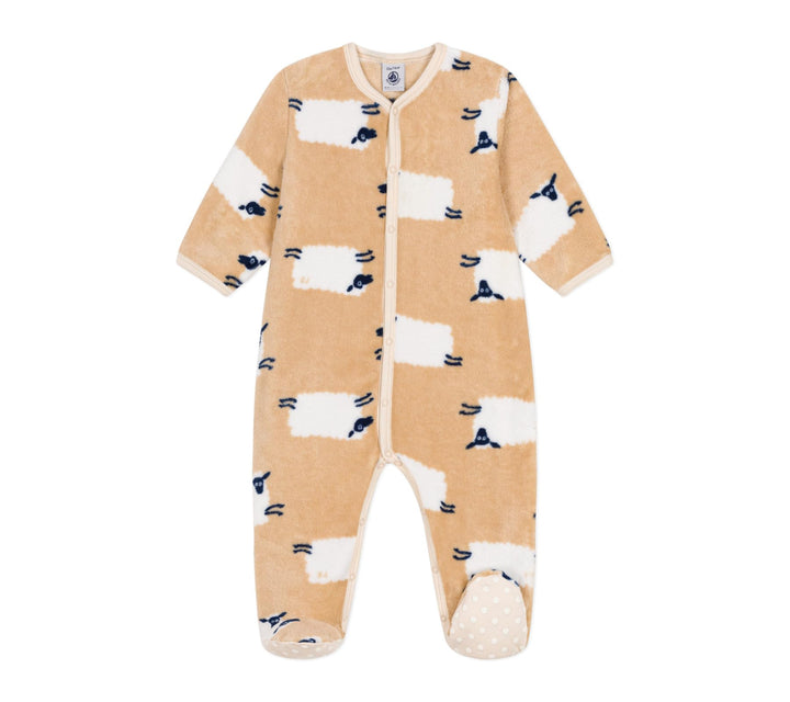 Petit Bateau Unisex Baby Combichaud Langarm 6 Monate Trench/Multico, 6 Monate Trench/Multico