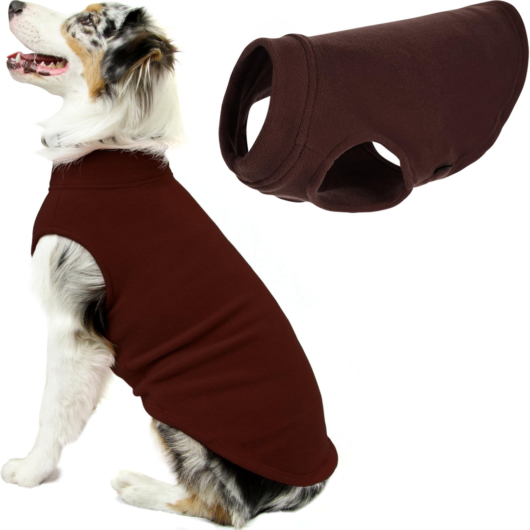 Gooby - Stretch-Fleece-Weste, Pullover, Fleece-Weste, Jacke, Pullover für Hunde, Braun, 3XL Länge (5